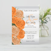 Prachtige Oranje Roos Vloerbruiloft-uitnodigingen Kaart (Staand voorkant)