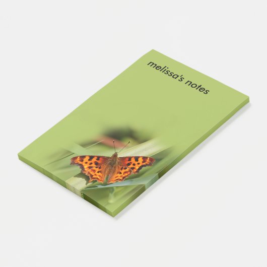 Prachtige Oranje satyr comma Butterfly Post-it® Notes (Schuin)