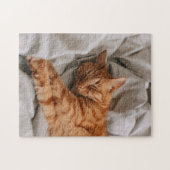 Prachtige Oranje slaapkat Jigzaag Puzzle Legpuzzel (Horizontaal)