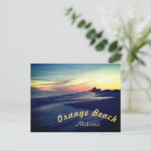 Prachtige Oranje strand Sunset Briefkaart (Staand voorkant)
