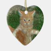 Prachtige Oranje tablet Kitten Keramisch Ornament (Rechts)
