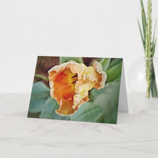 Prachtige Oranje Tulp-kunstbriefkaart Kaart (Voorkant)