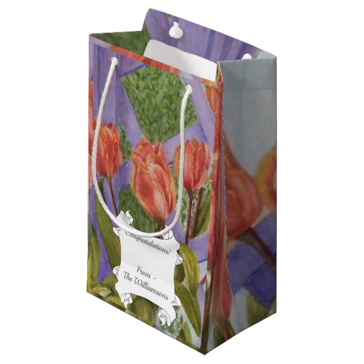 Prachtige Oranje Tulpen Klein Cadeauzakje (Voorkant Gekanteld)
