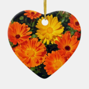 Prachtige oranje zink-bloemtuin keramisch ornament