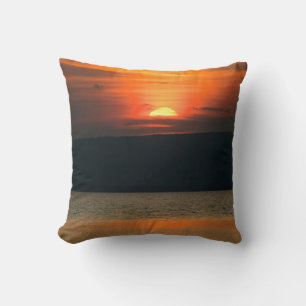 Prachtige Oranje zonsondergang bij Neusiedlersee Kussen