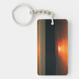 Prachtige Oranje zonsondergang bij Neusiedlersee Sleutelhanger