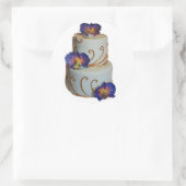 Prachtige orchidee goud en paarse bruidstaart ronde sticker (Tas)