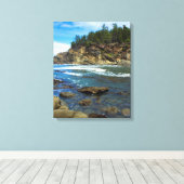 Prachtige Oregon Coast Ocean Wall Art Canvas Afdruk (Insitu (Houten vloer))