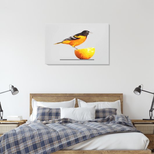 Prachtige Oriole-/Oranje minimalistische Canvas-ku Canvas Afdruk (Insitu (Slaapkamer))
