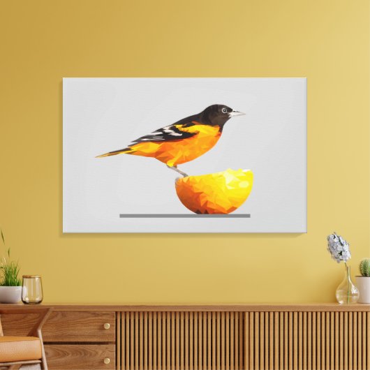 Prachtige Oriole-/Oranje minimalistische Canvas-ku Canvas Afdruk (Insitu (Woonkamer))