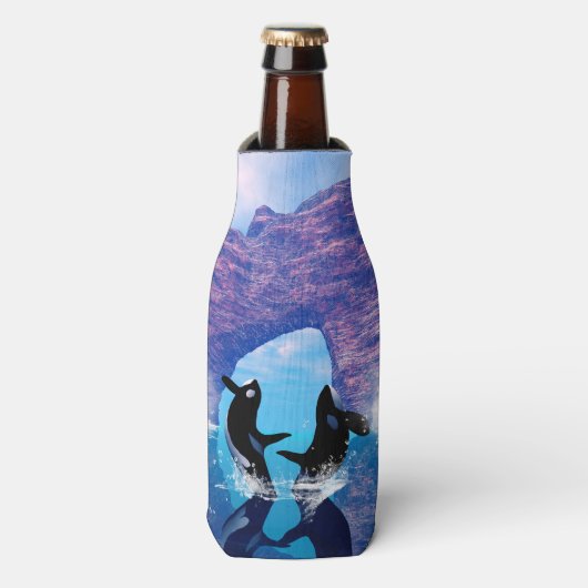 Prachtige orka flesjeskoeler (Fles Voorkant)