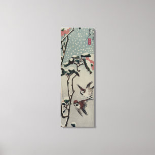 Prachtige oude Japanse schilderijen van vogels en  Canvas Afdruk