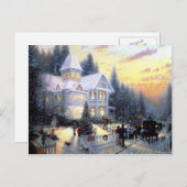 Prachtige Oude Kerstmis Feestdagenkaart (Voorkant / Achterkant)