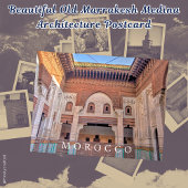 Prachtige oude Marrakesh Medina-architectuur Briefkaart