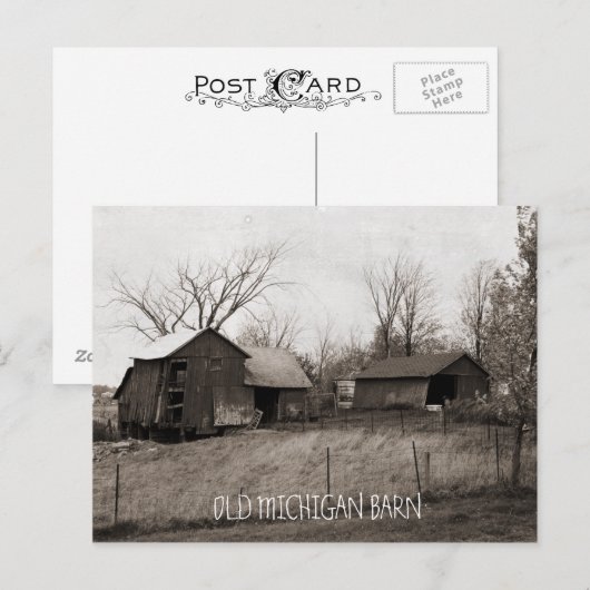 Prachtige oude Michigan schuur Briefkaart (Voorkant / Achterkant)