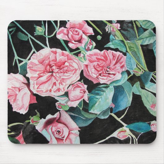 Prachtige, oude roze rozen computer Muismat (Voorkant)