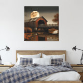 Prachtige overdekte brug en maan canvas kunst (Insitu (Slaapkamer))