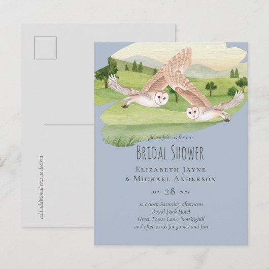 Prachtige OWLS-bruiloft Briefkaart (Voorkant / Achterkant)