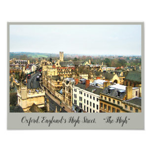 Prachtige Oxford, Engeland, High Street, The High  Foto Afdruk
