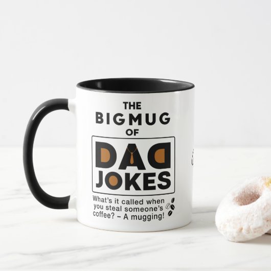 Prachtige pa Jokes Design Typografie Mok (Met donut)