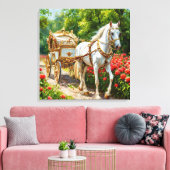Prachtige paard en koets canvas afdruk (Insitu (Woonkamer))