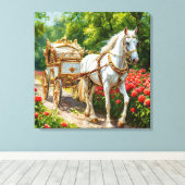 Prachtige paard en koets canvas afdruk (Insitu (Houten vloer))