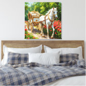 Prachtige paard en koets canvas afdruk (Insitu (Slaapkamer))
