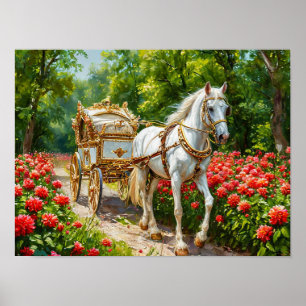 Prachtige paard en koets poster
