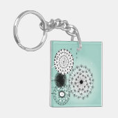 Prachtige Paardebloemen Blauw Acryl Sleutelhanger (Voorkant Links)