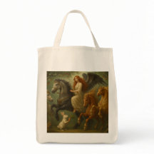 Prachtige paarden en engel tote tas