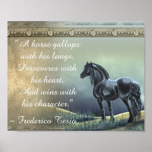 Prachtige  Paarden Inspirerend Quote Poster (Voorkant)