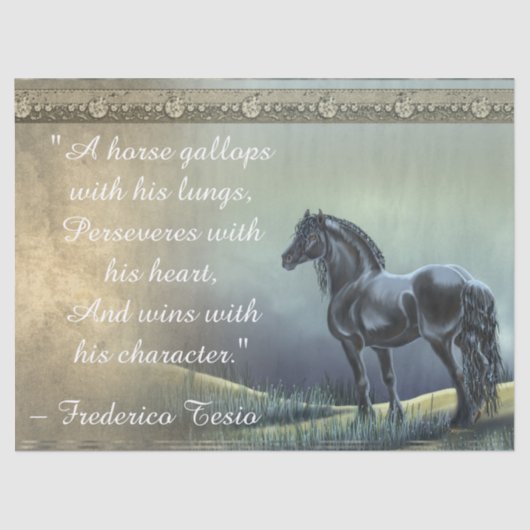 Prachtige Paarden Inspirerend Quote Tissuepapier (Voorkant)