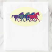 prachtige paarden ovale sticker (Tas)