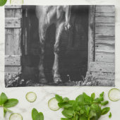 Prachtige paarden Rustic Farmhouse Theedoek (Gevouwen)