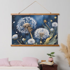 Prachtige paardenbloemen in Nightsky AI Art Hangend Wandkleed