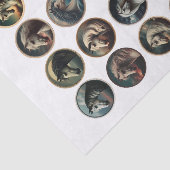 Prachtige paardenhoofden in een cirkel tissuepapier (Detail)