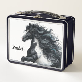 Prachtige paardenmetalen lunchbox
