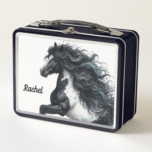 Prachtige paardenmetalen lunchbox (Voorkant)