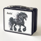 Prachtige paardenmetalen lunchbox (Achterkant)