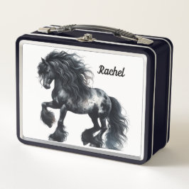 Prachtige paardenmetalen lunchbox