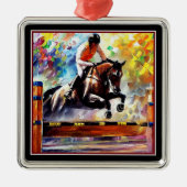 Prachtige paardenstaarten die digitaal schilderen  metalen ornament (Voorkant)