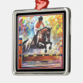 Prachtige paardenstaarten die digitaal schilderen  metalen ornament (Links)