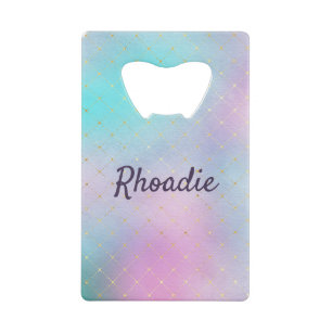 Prachtige Paars en Blue Ombre Creditkaart Flessenopener