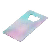 Prachtige Paars en Blue Ombre Creditkaart Flessenopener (Achterkant Gekanteld)