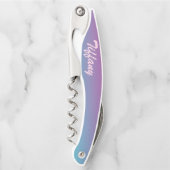 Prachtige Paars en Blue Ombre Kurkentrekker (Voorkant)