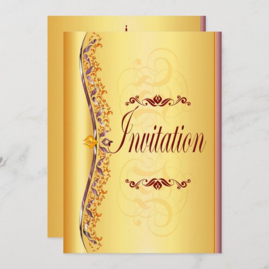 Prachtige paars en sinaasappels in goudwinning kaart (Voorkant / Achterkant)