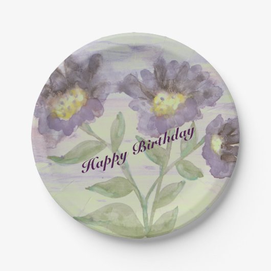 Prachtige Paarse aquarel Papieren Bordje (Voorkant)