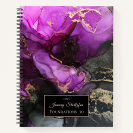 Prachtige Paarse Black Gold Abstract Notitieboek