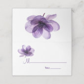 Prachtige Paarse Bloem Bruiloft Plaatskaart Plaatskaartje (Buitenkant ongevouwen)