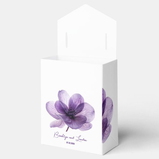 Prachtige Paarse bloemenbruiloft Bedankdoosjes (Geopend)